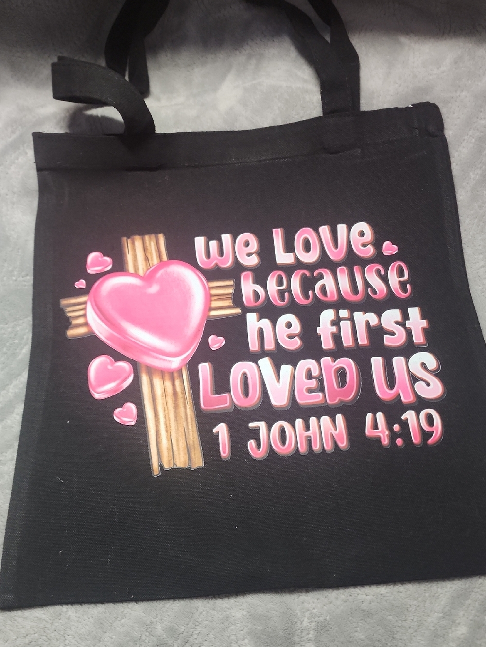 Black Canvas Tote. 13x15